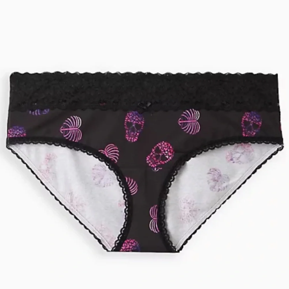 NWT TORRID Hipster Panty - Cotton Skull & Heart Black - Picture 10 of 10